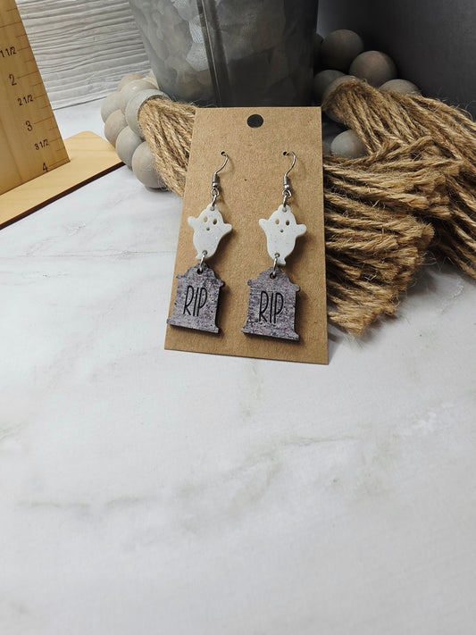 Tombstone Ghost Earrings