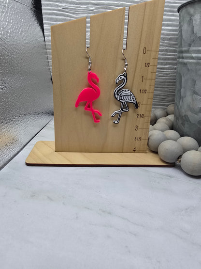 Flamingo Skeleton Mismatch Earrings