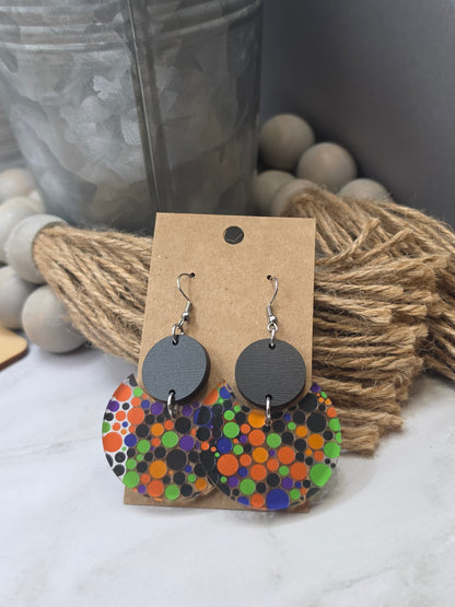 Halloween Dot Stacked Circle Earrings
