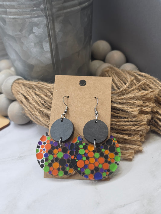 Halloween Dot Stacked Circle Earrings