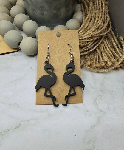 Black Flamingo Earrings