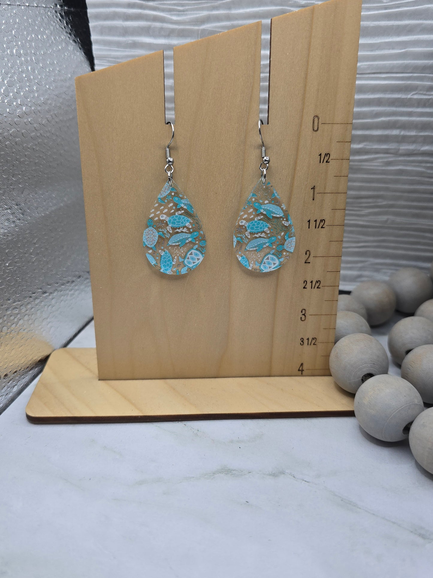 Sea Turtle Teardrop Earrings
