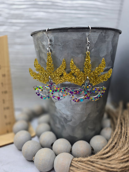 Mardi Gras Mask Earrings