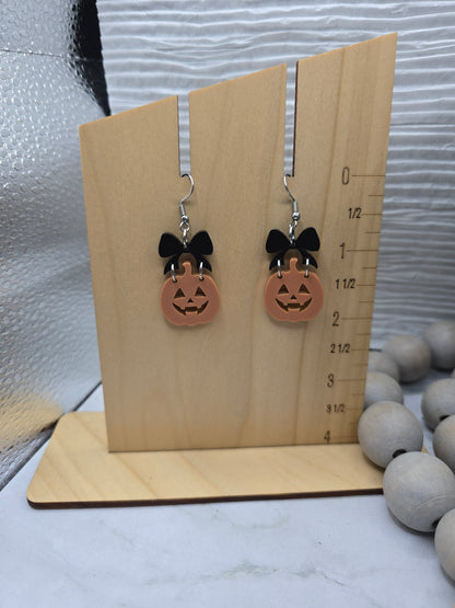 Bow Jackolantern Earrings