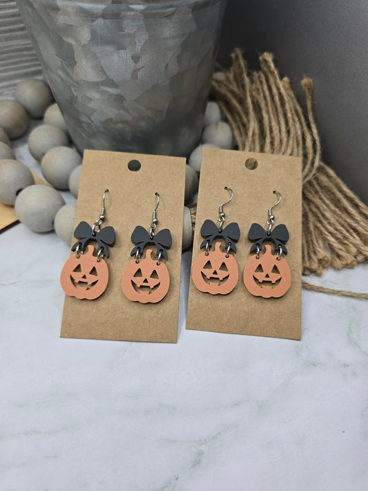 Bow Jackolantern Earrings