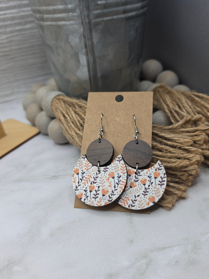 Fall Floral Stacked Circle Earrings