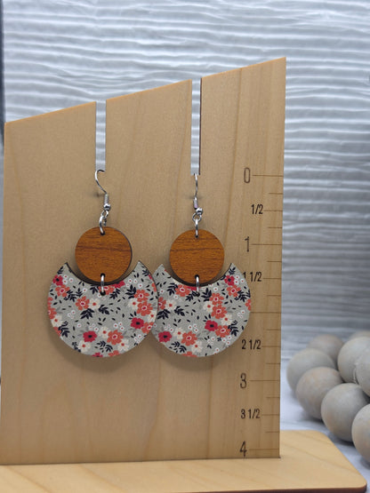 Vintage Floral Stacked Circle Earrings