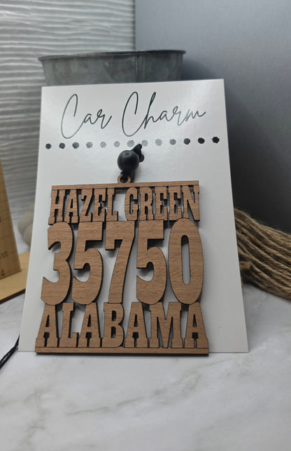 Zip Code Car Charm