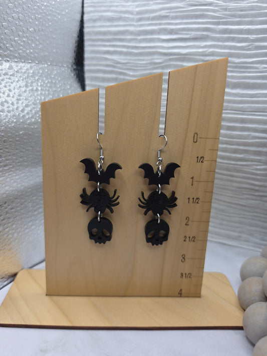Black Halloween Stack Earrings