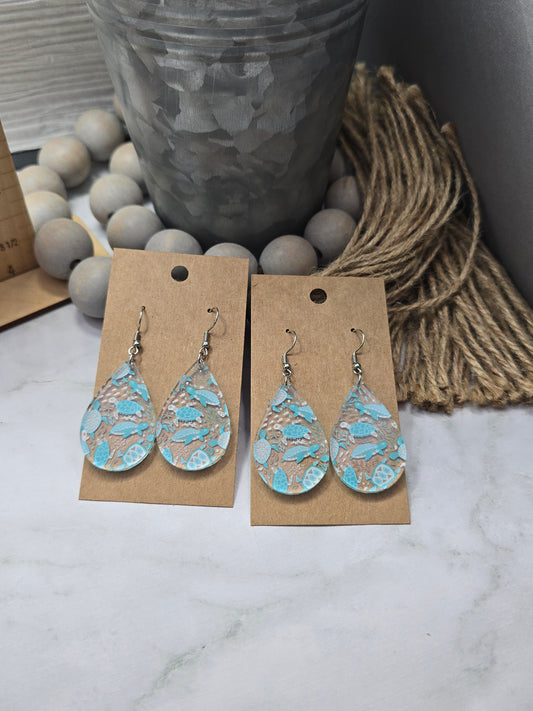 Sea Turtle Teardrop Earrings