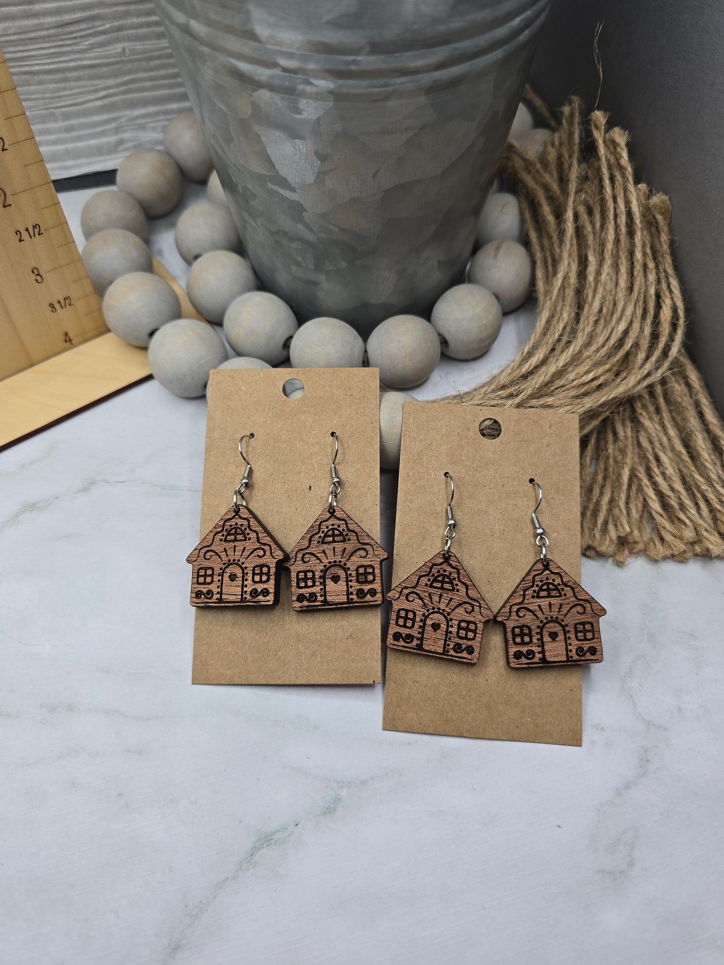 Gingerbread House Earrings