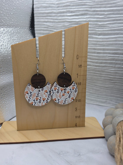 Fall Floral Stacked Circle Earrings