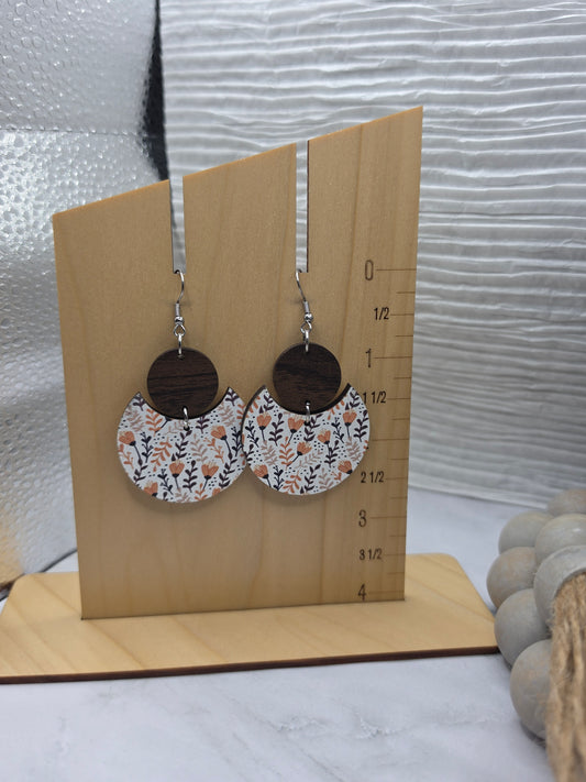 Fall Floral Stacked Circle Earrings