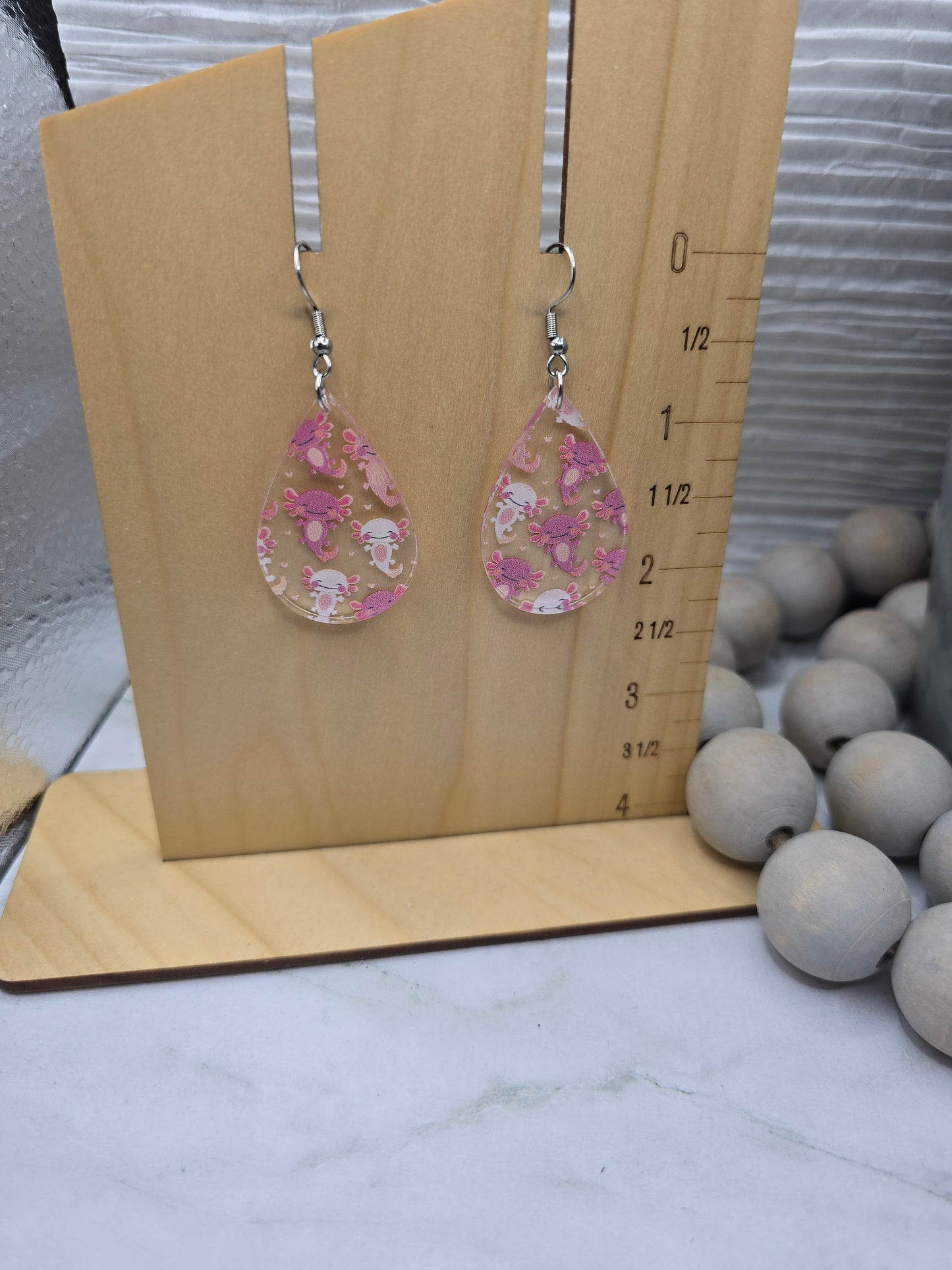Axolotl Teardrop Earrings