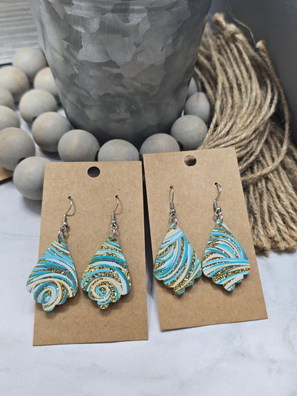 Blue Swirl Earrings