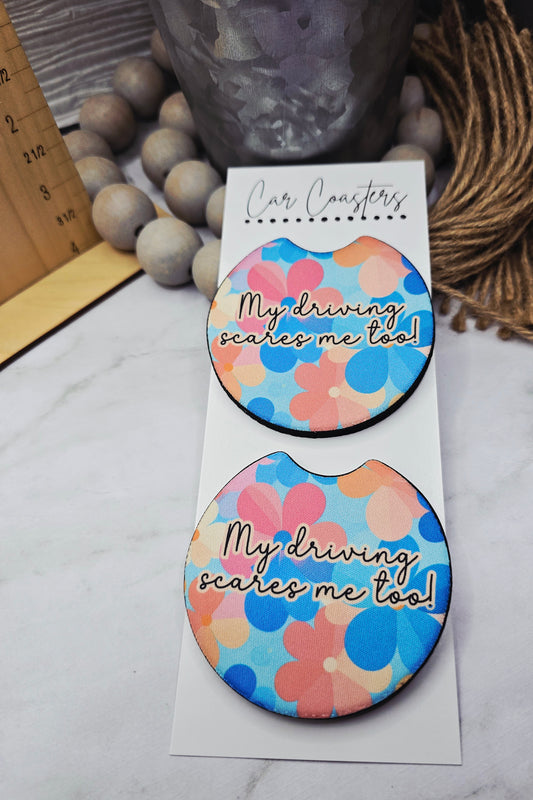 Floral Driving Car Coasters