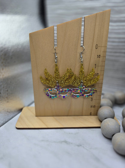 Mardi Gras Mask Earrings