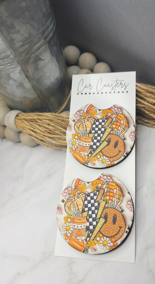 Retro Fall Car Coasters