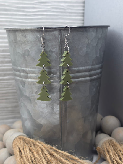 Christmas Tree Stacked Earrings