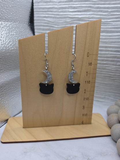 Moon Cat Earrings