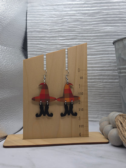 Fall Plaid Witch Earrings