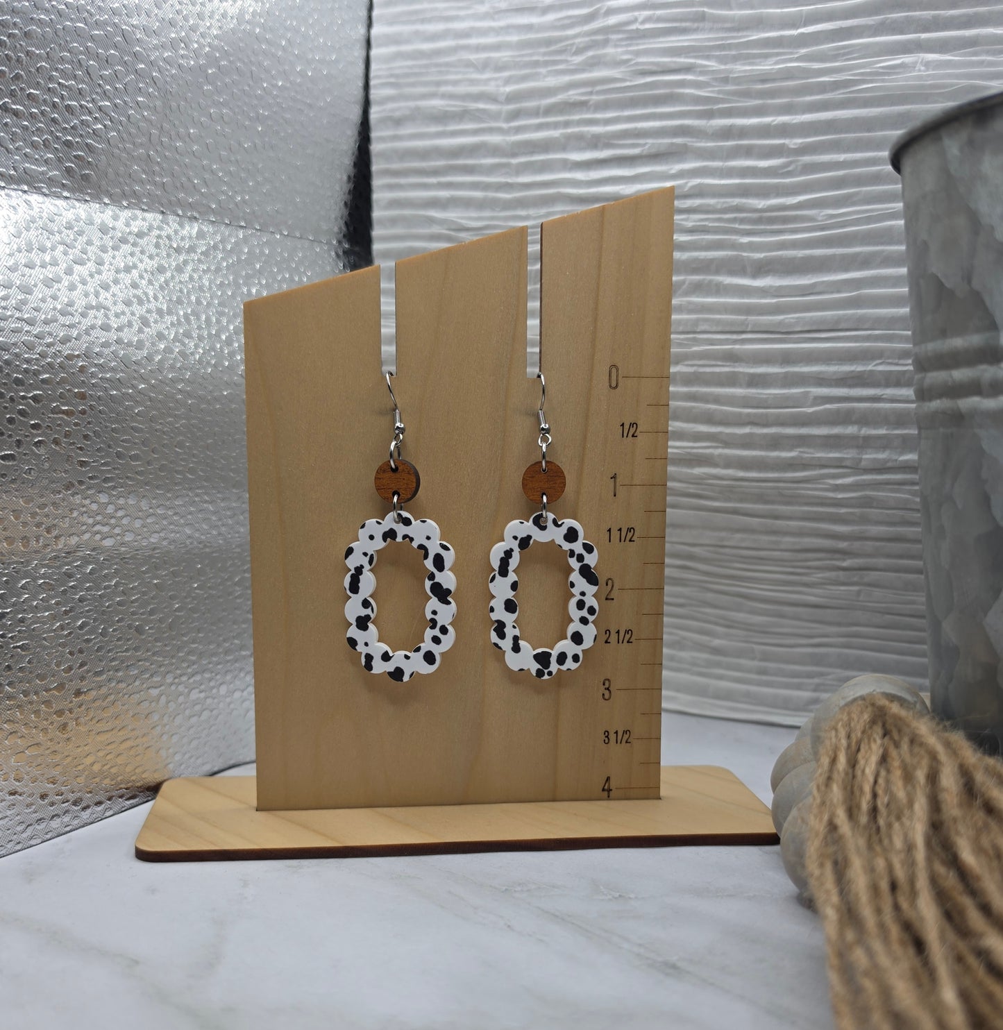 Cow Stacked Scallop Earrings