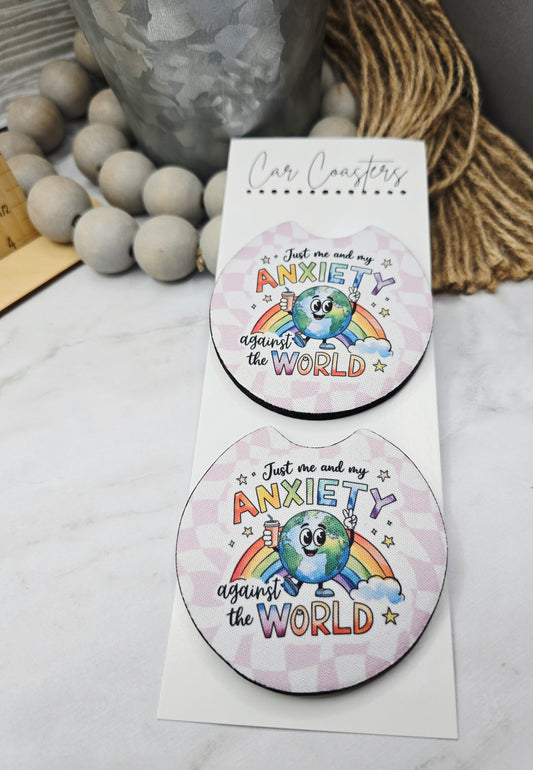 Anxiety World Car Coasters