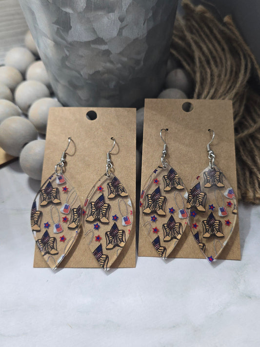 Combat Boot Petal Earrings