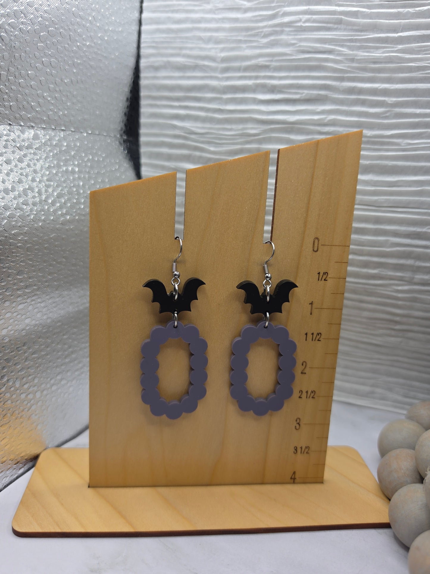 Bat Scallop Stacked Earrings