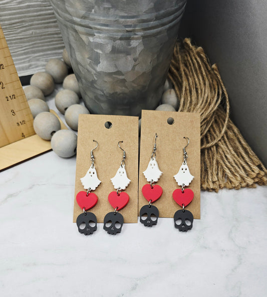 Ghost Stacked Earrings