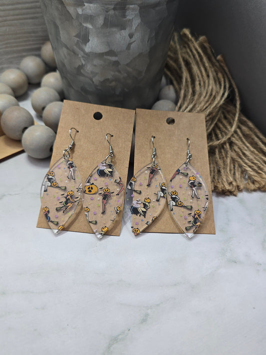 Halloween Pinup Girl Petal Earrings