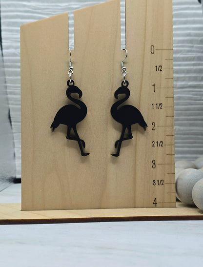 Black Flamingo Earrings