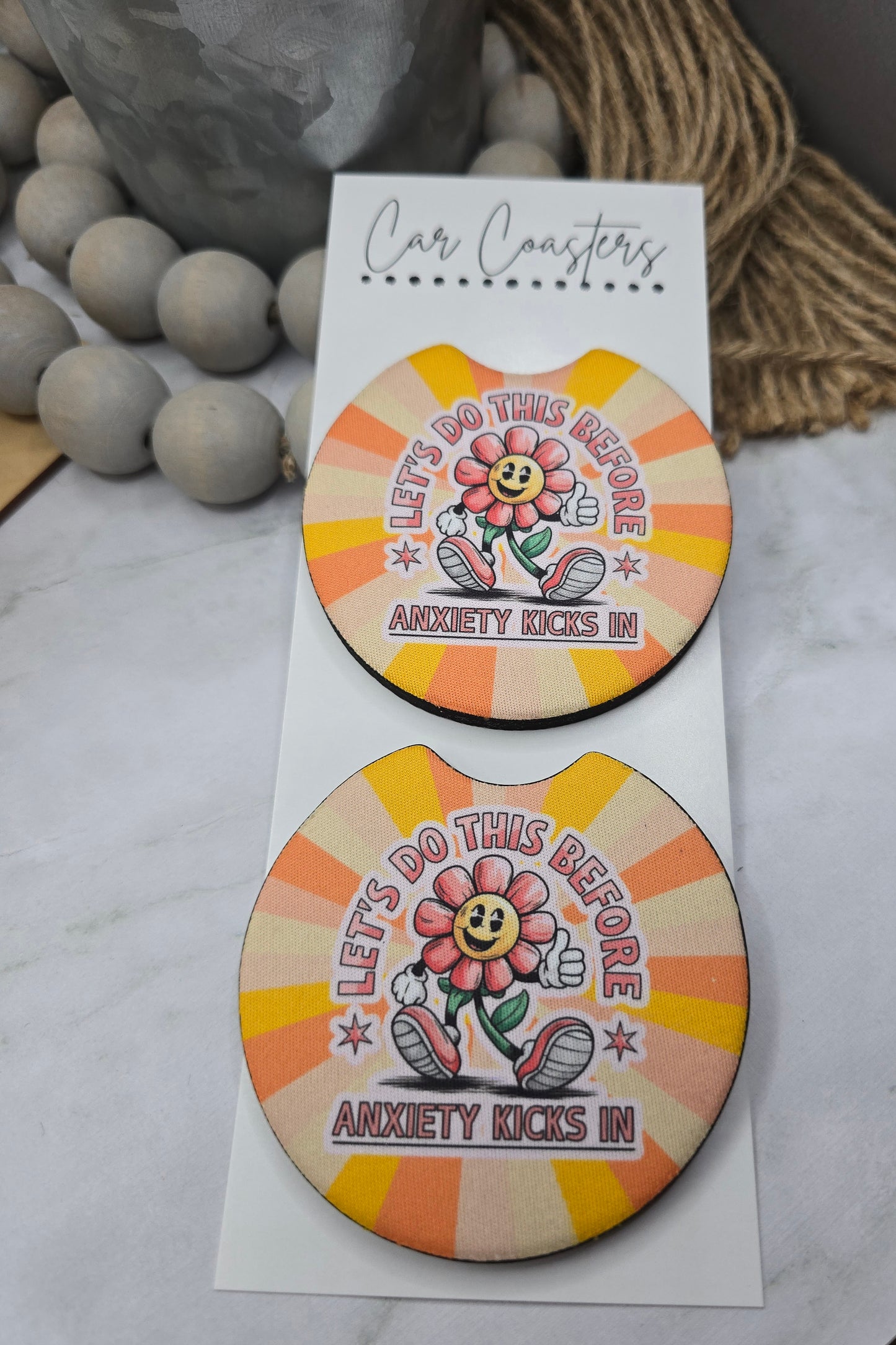 Anxiety Kicks In Car Coasters