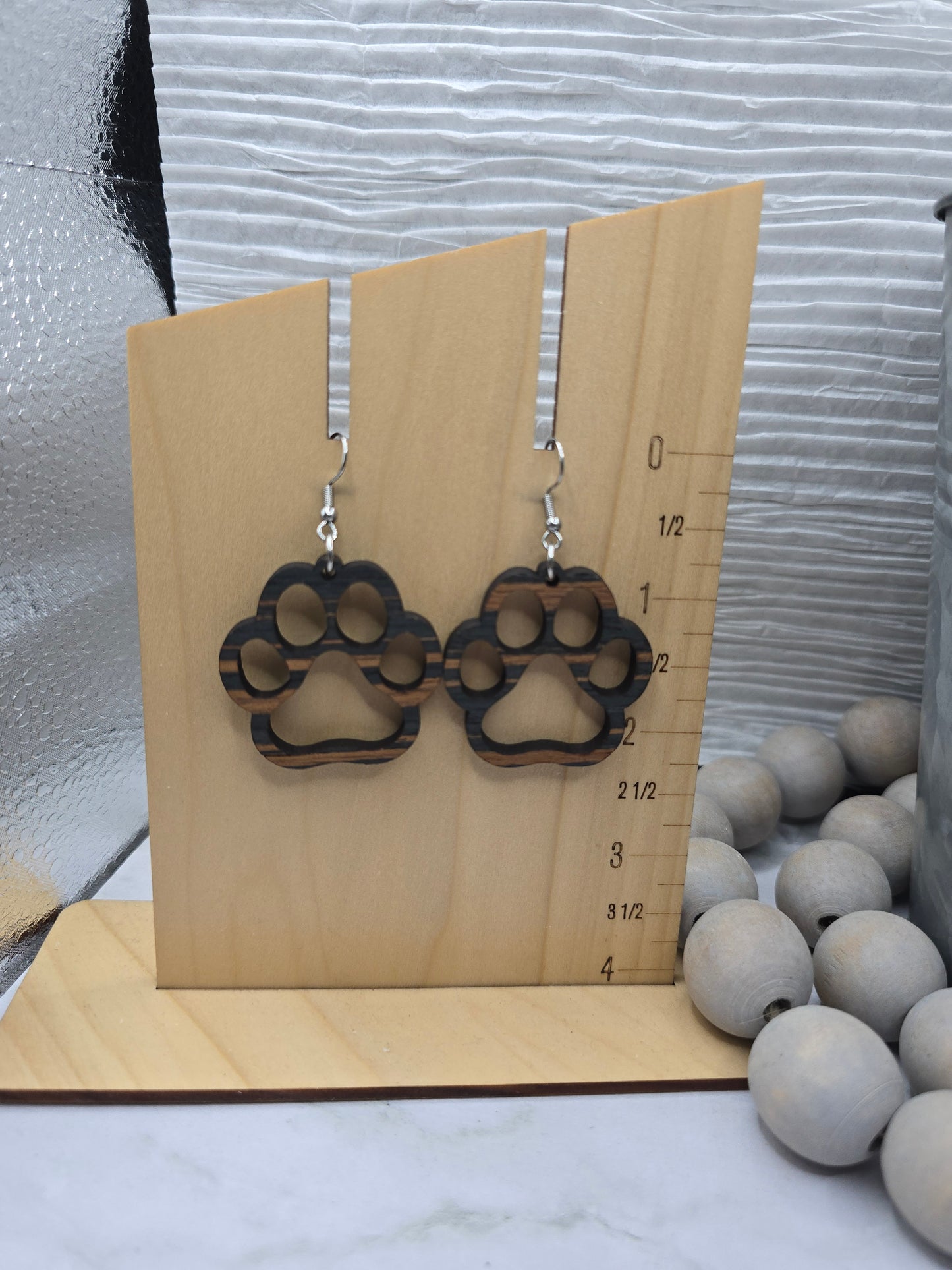 Rustic Paw Print Earrings