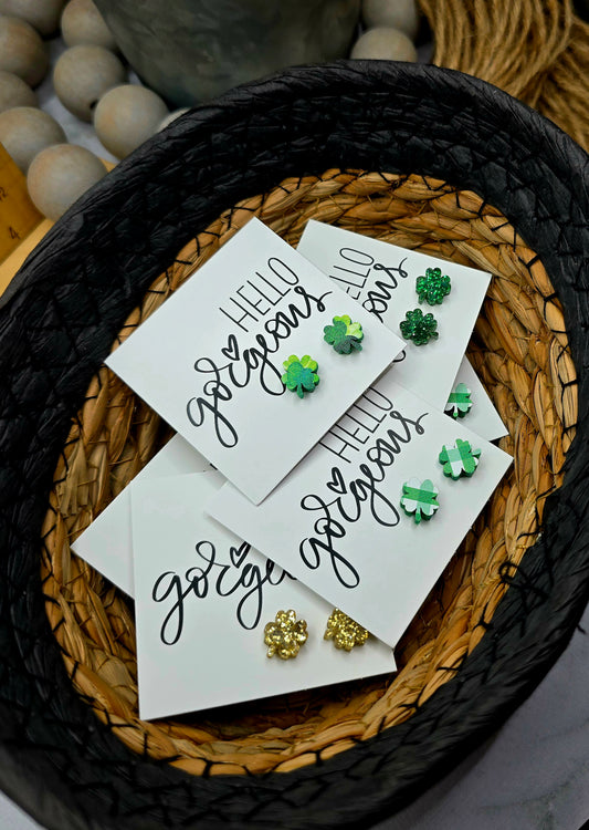 Shamrock Stud Earrings