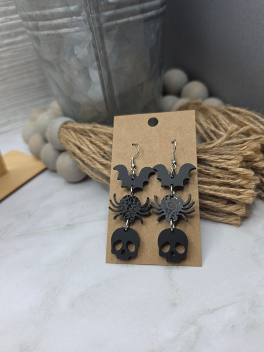 Black Halloween Stack Earrings