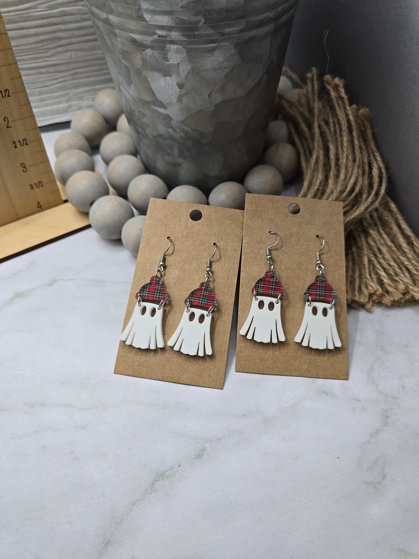 Snow Hat Ghost Earrings