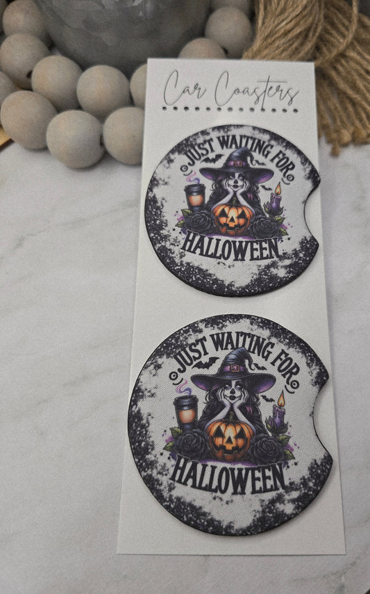 Waiting For Halloween Car Coasters