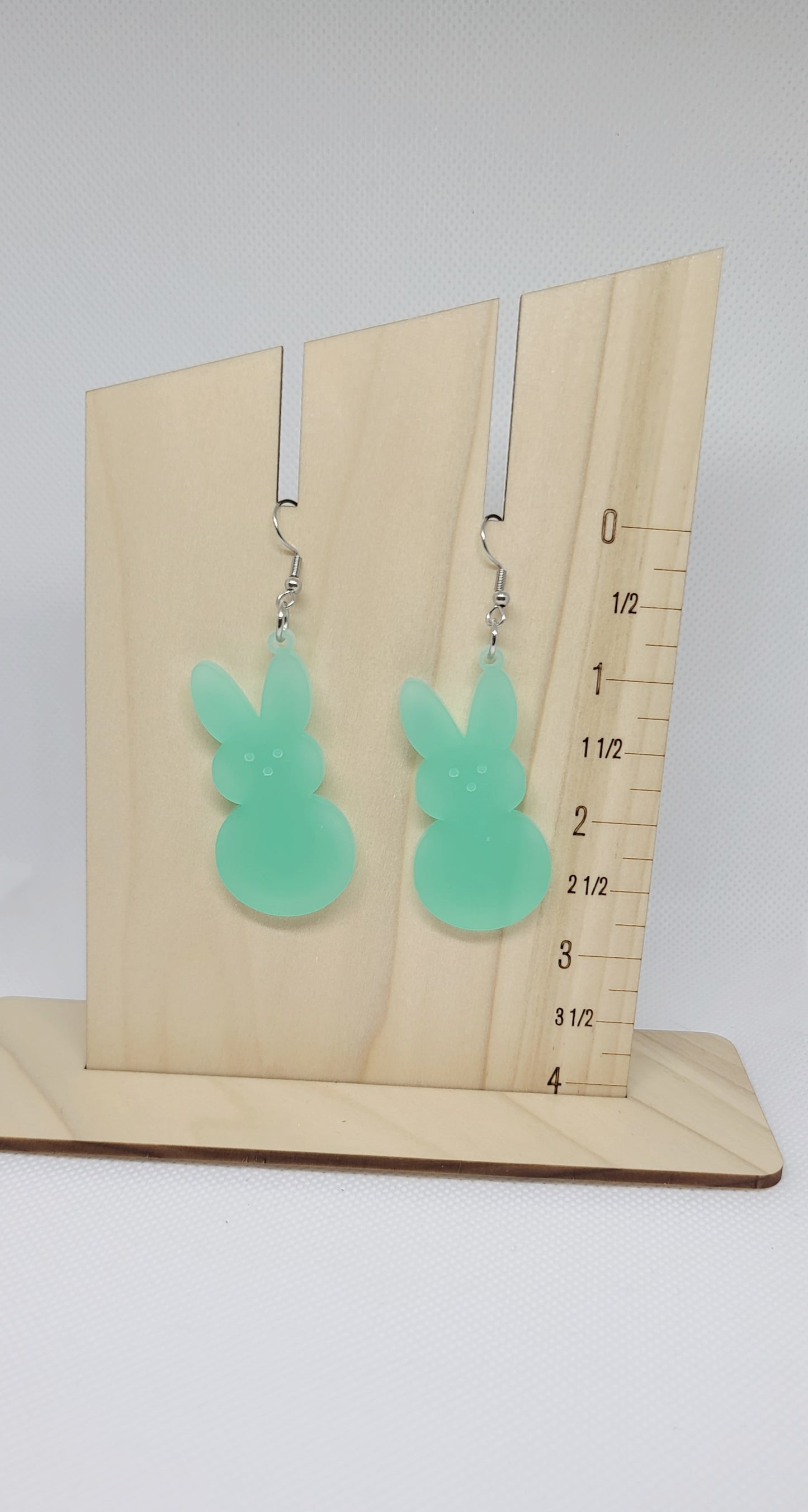 Frosted Mint Bunny Earrings