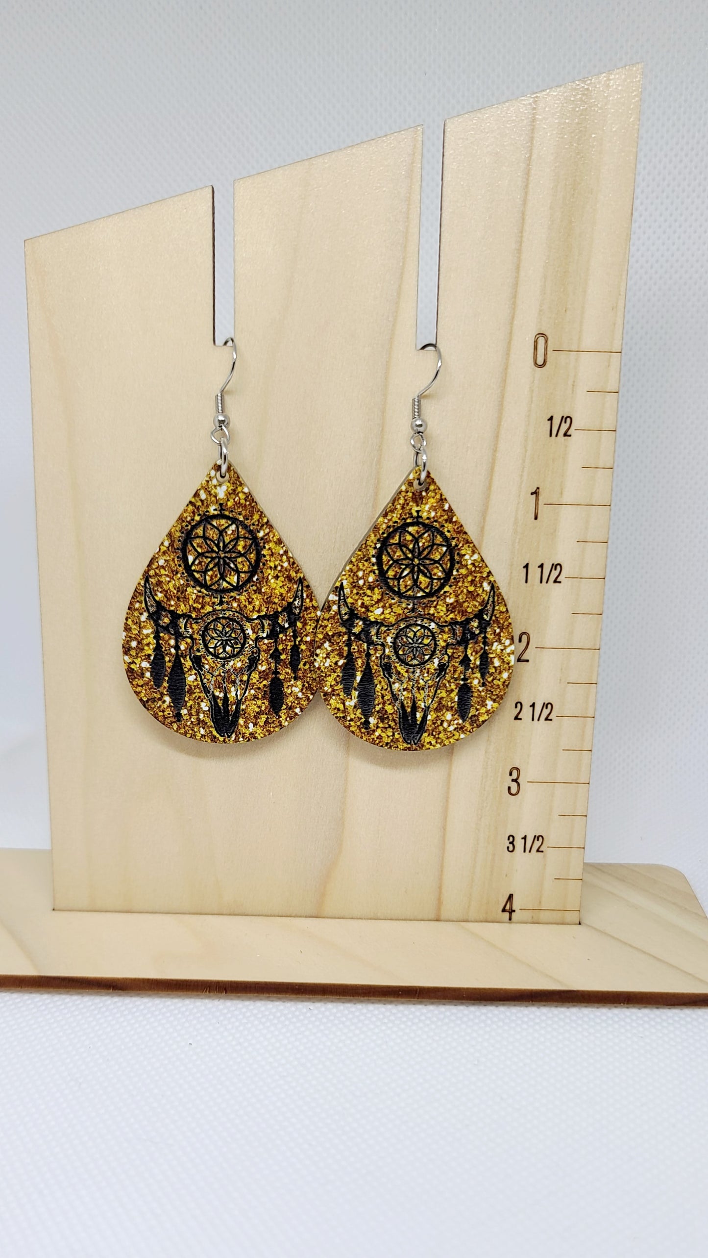 Gold Boho Bull Head Earrings