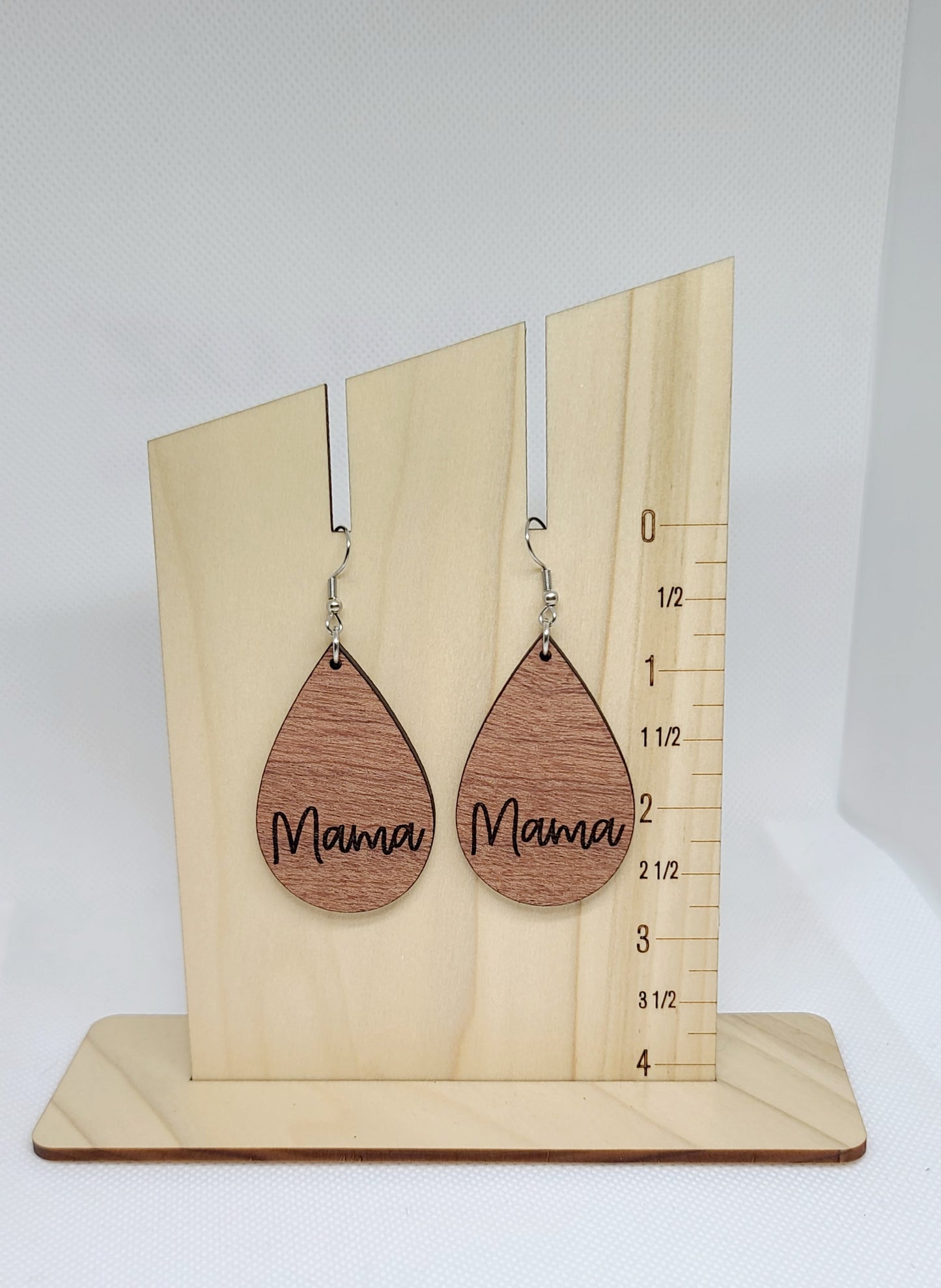 Sapele Monogram Teardrop Earrings