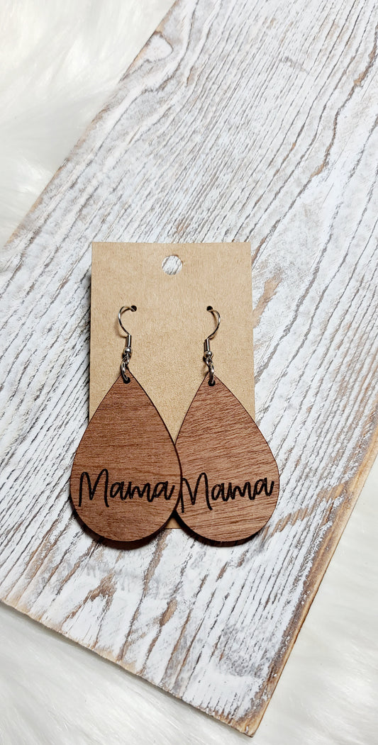Sapele Name Earrings