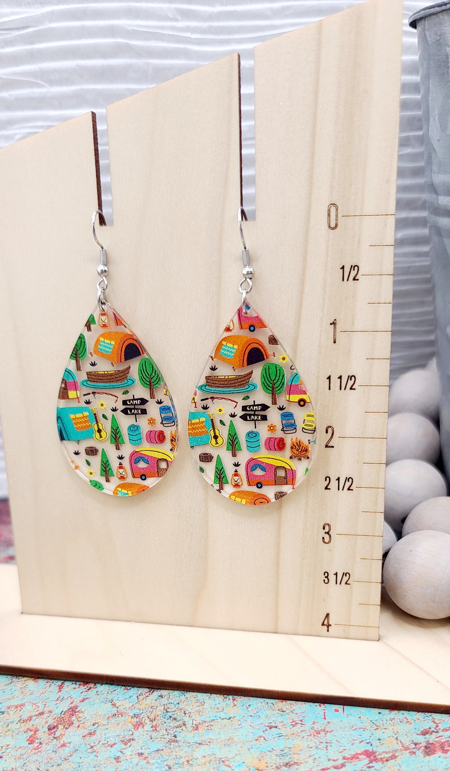 Camping Teardrop Earrings