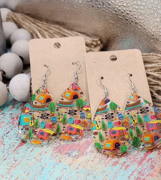 Camping Teardrop Earrings