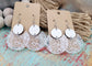 White Lace Circle Stacked Earrings