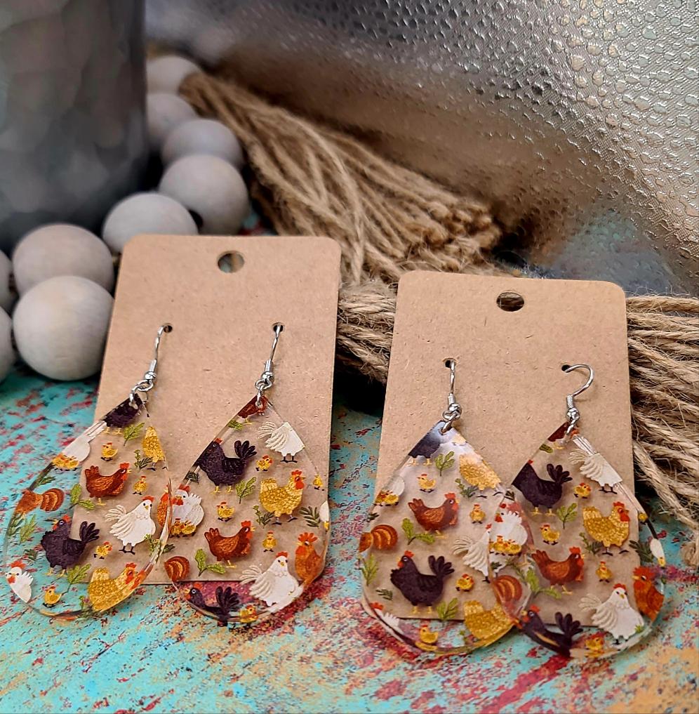 Chicken Teardrop Earrings