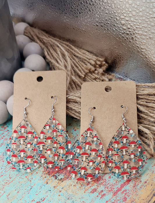 Mushroom Teardrop Earrings