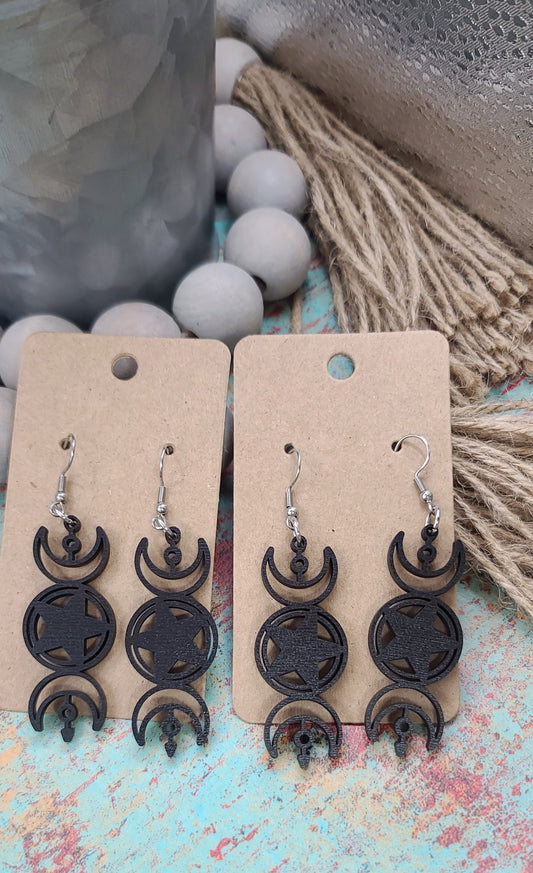 Black Mystic Moon Earrings