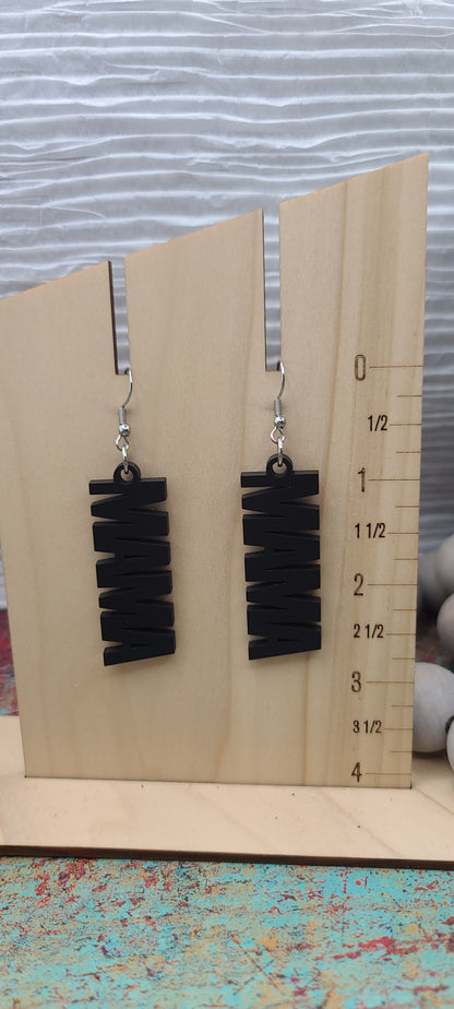 Black Wood Mama Earrings