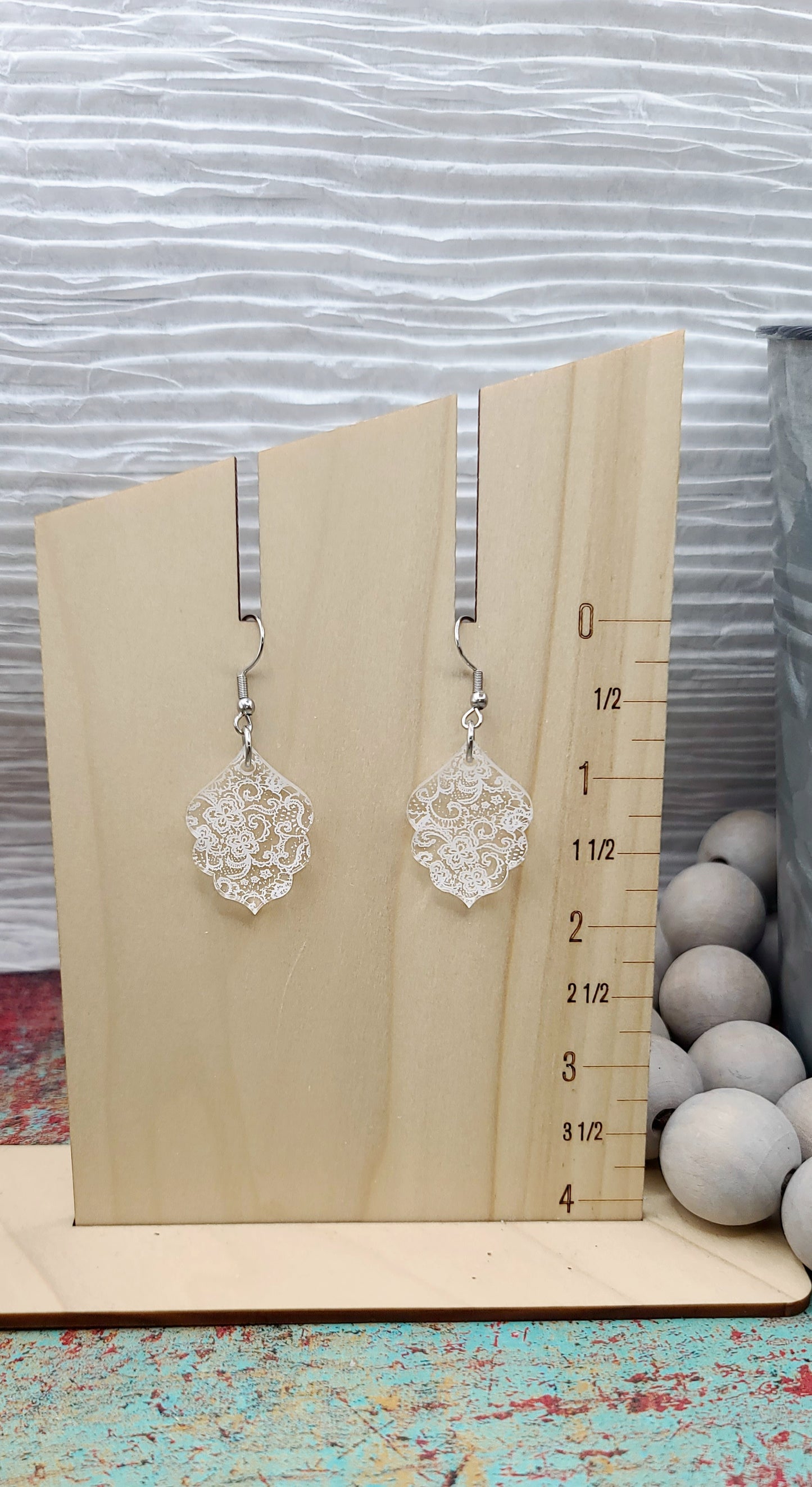 White Lace Mini Earrings